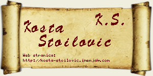 Kosta Stoilović vizit kartica